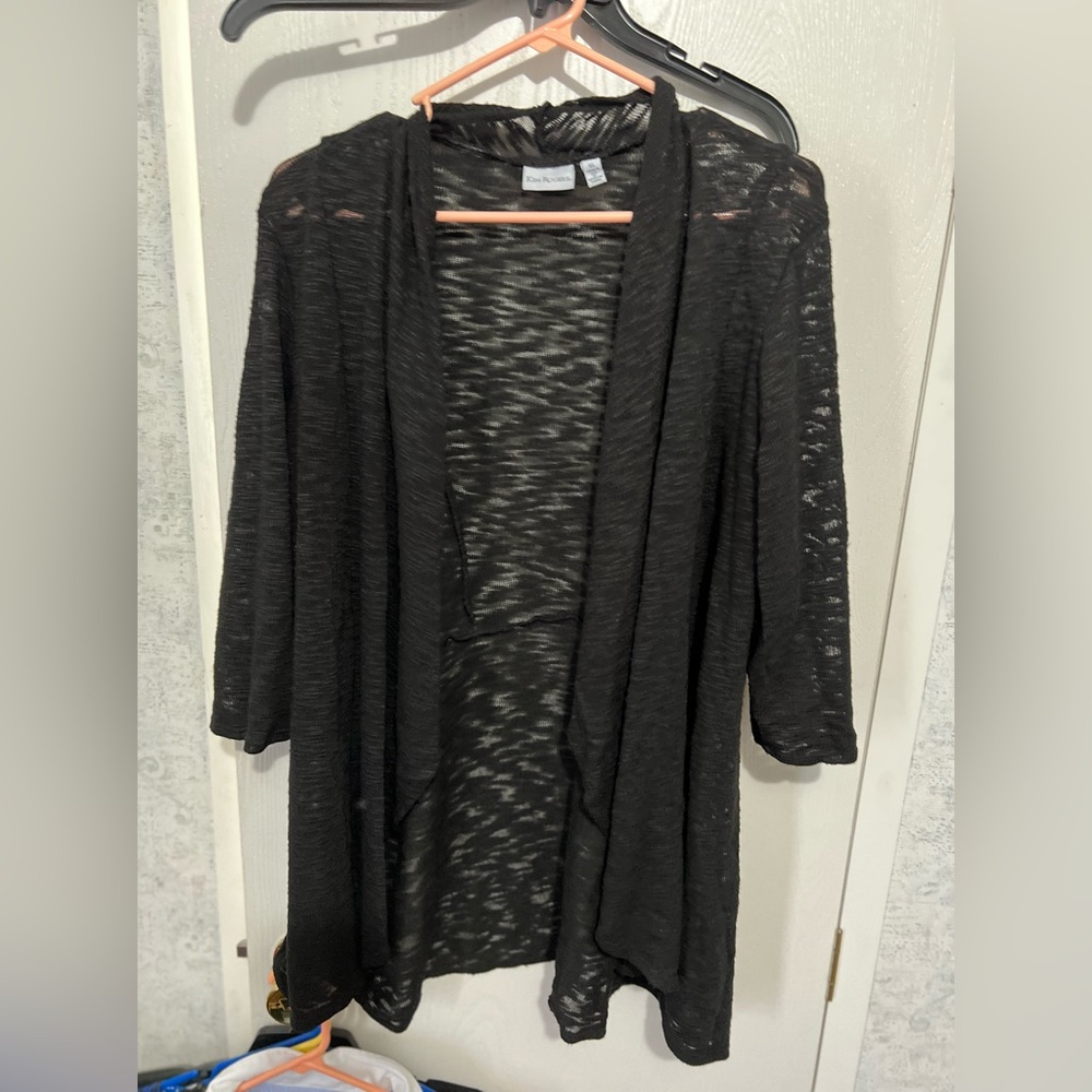 XL. Black cardigan.